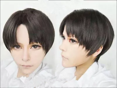 For Cosplay  Levi Wig Mikasa Ackerman Bob Synthetic Full Wig+Cap • $15.58