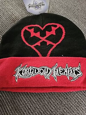 Disney Kingdom Hearts Black Red Beanie Video Game Hat HOT Topic Rare • $19.95