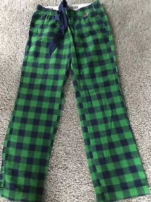 Womens Medium - Hollister Pajama Pants - Sleepwear Green/Blue Plaid M Sleep • £12.52