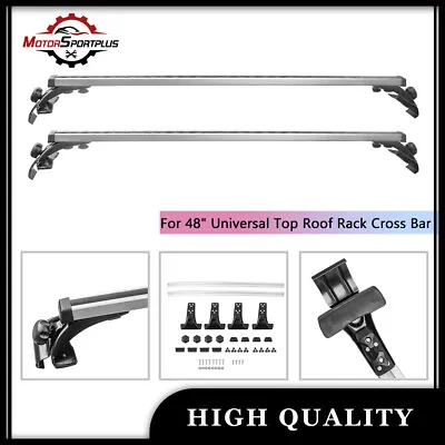48  Universal Top Roof Rack Cross Bar Cargo Carrier Aluminum W/ 3 Kinds Clamp • $54.88