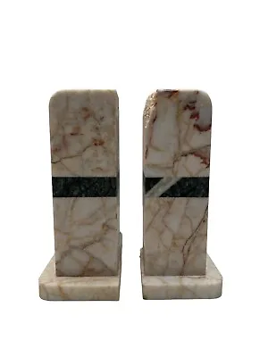 Vtg 80's Modern Contemporary Art Deco Marble Book Ends - FLAWS • $19.99