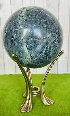 VINTAGE Heavy Marble  Ball On  Brass Stand • $65