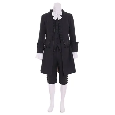 18th Century British Mens Cosplay Costume Marie Antoinette Baroque Rococo Black • $40.05