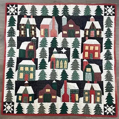 Vintage Quilt Handmade Hand Stitched Primitive Christmas Topper Wallhanging • $130