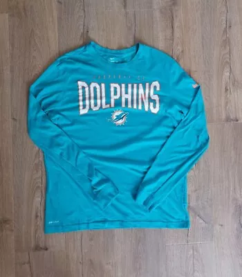 NIKE NFL Miami Dolphins Sideline Property Of Performance Long Sleeve T-Shirt • £16.97