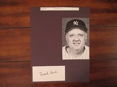 FRANK VERDI(D-2010)Signed Trimmed Index Card W/8 X11 Display W/Stats/4 X 6 Photo • $25.99