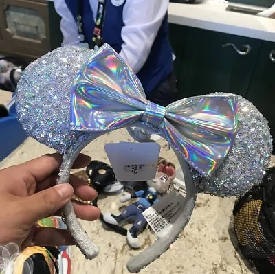 Silver Minnie Ears Mickey Cinderella Magic Mirror Disney Parks Headband • $14.95