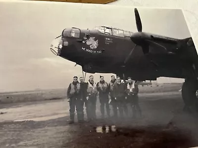 ROYAL AIR FORCE WW2 LANCASTER BOMBER + Crew & Other VINTAGE ORIGINAL PHOTOS X 5 • £16