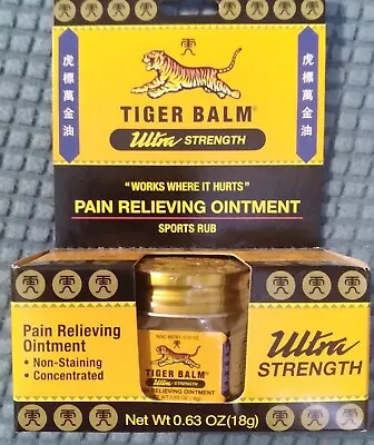 Tiger Balm Ultra Strength Pain Relieving Ointment 0.63 Oz EXP 08/26 • $9.95