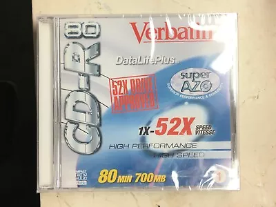 VERBATIM_52x CD-R_700MB_80 Min_High Performance/Speed_Single Disc_Seal Case_New • $4.99