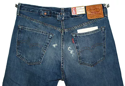 1937 Levi's Lvc 501 Xx Velzy Raw Cut Selvedge Big E Blue Denim Jeans W32 • $139.99