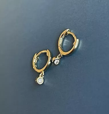 Diamond Earrings Hoops In 9ct Yellow Gold 0.10ct Huggies Drop Sleepers Solitaire • £345.45