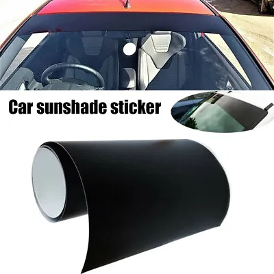 Matte Black Sun Strip 130x20cm Universal Windscreen Sunstrip Stickers UV Shade  • $11.97