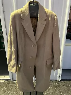 Men's Foreman & Clark Overcoat Charcoal Brown 100% Wool Long Duster Trench Coat • $40