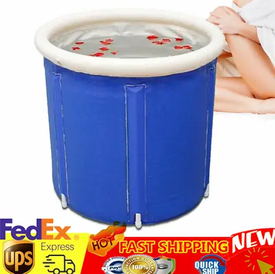 $36.12 • Buy Folding Inflatable Bathtub 85kg Portable Water Tub Spa Bath Soaking Bucket