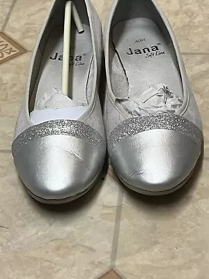 £9 • Buy Jana Soft Line Ladies Flat Shoes With Sparkly Toe Grey Size 40H