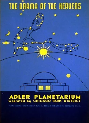 Adler Planetarium Drama Of The Heavens Astronomy Vintage Poster Repro FREE S/H • $17.90