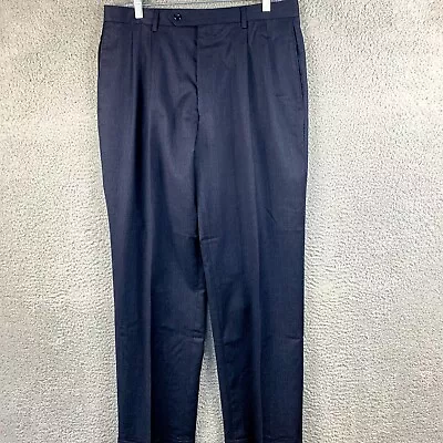 Joseph A Bank Dress Pants Mens 34 Blue Plaid Wool Classic Collection Slacks • $22.74