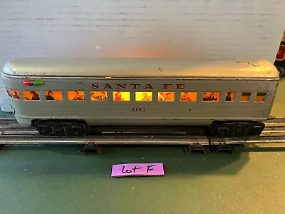 Marx Train Santa Fe 3197 LIGHTED El Capitan Observation Passenger Car WORKS LotF • $49.95