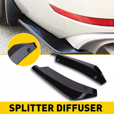 Universal Car Rear Bumper Corner Lip Splitter Diffuser Body Kit Gloss Black • $27.45