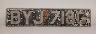 Vintage Vehicle Registration Plate Metal C1960s Black Background Reg No BYJ781C • $31.08