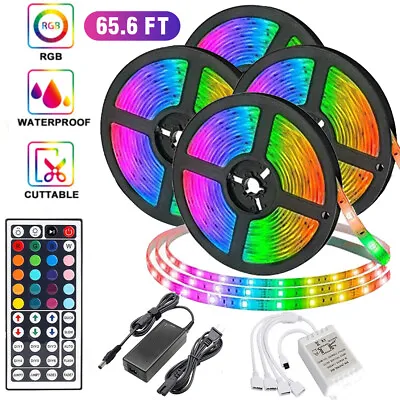 £40.59 • Buy 66FT RGB 5050 SMD Flexible LED Strip Light Remote Fairy Lights Room TV Party Bar