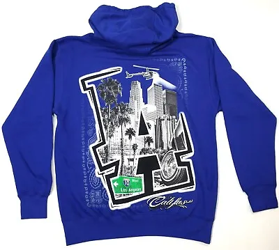 Los Angeles City Hoodie Sweatshirt LA California Califas Hoody Adult Blue New • $36.79