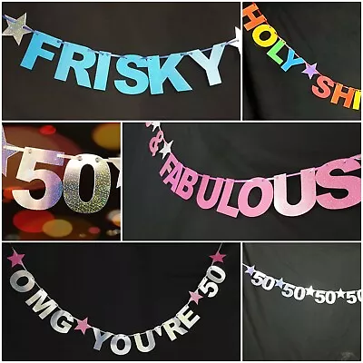 50th Birthday Banner 60th 70th 80th Bunting Party DECORATION • £5.29