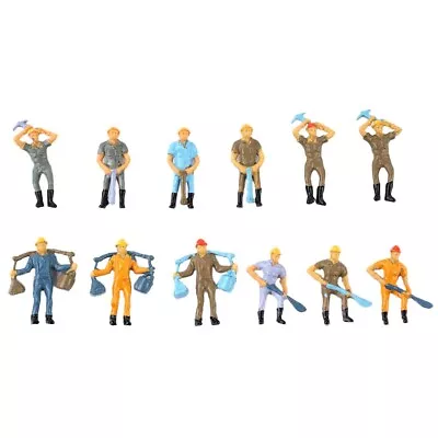 ✅ Figures Workers Figures Brand New 12 Pcs 4 Poses Figures O Scale 1:48 ~ • £9.56