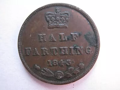 1843 Victoria Copper Half Farthing VF • £2.20