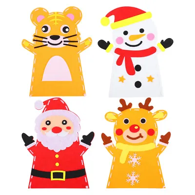  4 Packs Christmas Hand Puppet Non-woven Child Puppets Material • £7.78