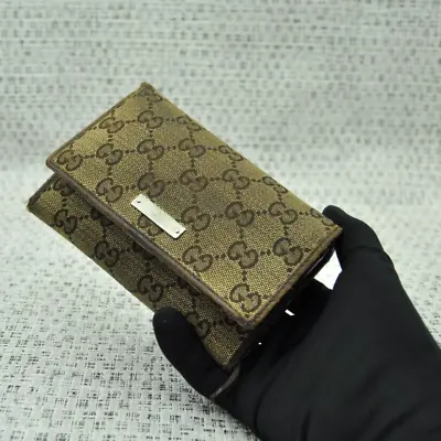 Vintage GUCCI Brown Leather/Fabric Women's Wallet - Pre-owned Italian Elegance • $215