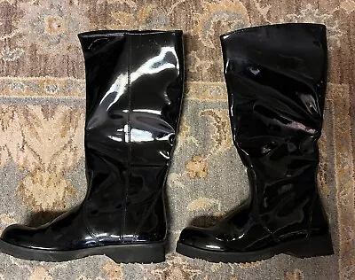 LA CANADIENNE MADE IN CANADA Black Patent Rain Boots Size 9 • $49.99