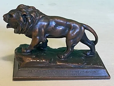 MGM Metro Goldwyn Mayer Bronze Paperweight Lion Your Lucky Star Award 1930's • $975