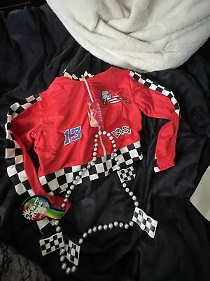 Dreamgirl Racecar Driver SHIRT Size M Red Black Sexy Halloween Costume W/ Chain • $16.50