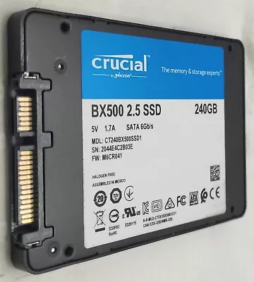 240GB Crucial CT240BX500SSD1 BX500 7mm 2.5  SATA SSD Solid State Drive • £19.96