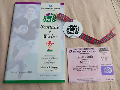 Scotland V Wales Programme And Ticket Superb Condition • £1.99