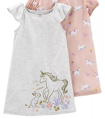 NWT 2t 3t 4 14 12 5 6 7 Horses Unicorn Nightgown Pajamas Easter Carters Summer • $30.90