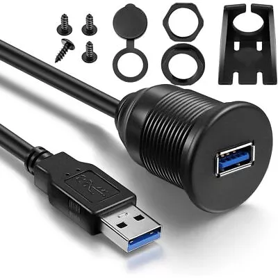 $18.94 • Buy Extension Cable Male To Female Panel Car Flush Mount Cable USB 3.0 Dashboard