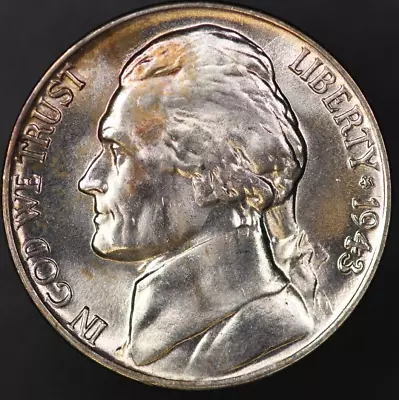 1943 D Jefferson Nickel Fresh From A Collection-lot 7176 • $34.99