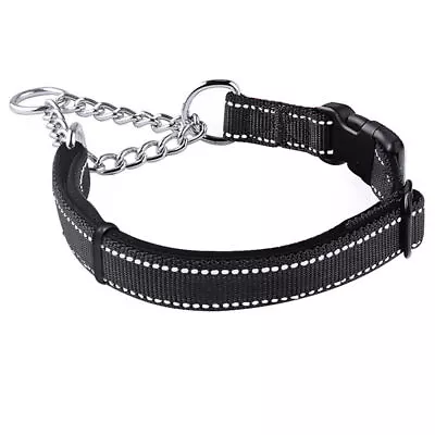 Nylon Reflective Half Chain Martingale Dog Choke Collar Training Guardian Gear • £8.69