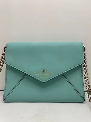 Kate Spade New York Mint Green Clutch Shoulder Strap Cross Body Leather Bag • $20