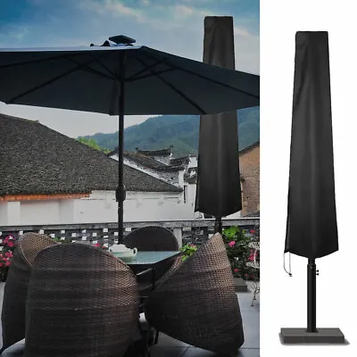 Large Heavy Duty Garden Parasol Cover Patio Umbrella Waterproof Black 1.9 X 0.3m • £7.51