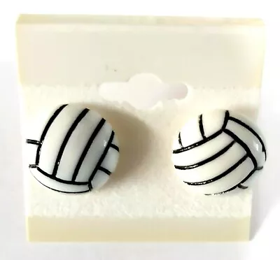 MINI VOLLEYBALL Sport Stud Post Earrings Jewelry - Handmade USA • $3.59