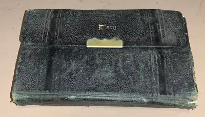 Vintage Black Leather Pocket 1872 Calendar Miniature Book Diary Journal Wallet • $99.99