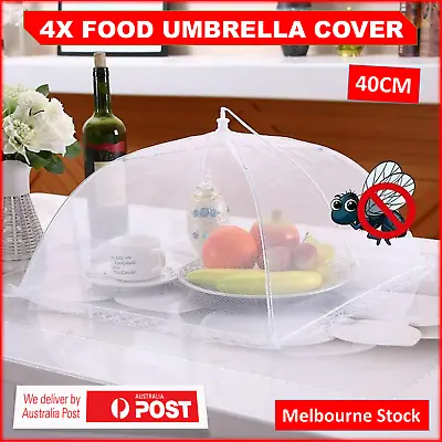 $13.49 • Buy 4x Collapsible Food Umbrella Cover Pop Up Mesh Fly Wasp Net BBQ Party Kitchen AU