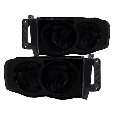 For Dodge Ram 1500/2500/3500 Pickup Crystal Smoke Tinted Headlights • $70.99