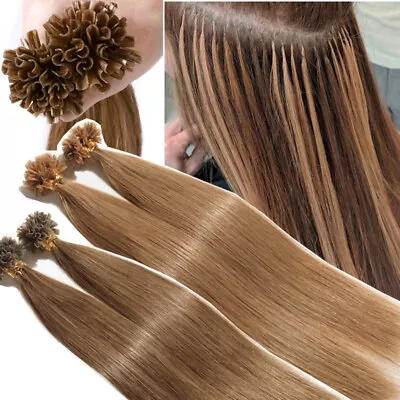 200S Real THICK Keratin U Tip Hair Extensions Human Hair Pre Bonded Blonde 1G US • $60.76