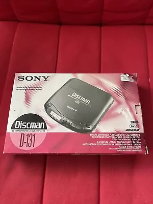 Vintage Sony Discman D-131 Portable Cd Player Cables Box *tested & Working* • $44.99