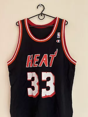 Miami Heat #33 Alonzo Mourning Rare Champion NBA Jersey Vintage Shirt Size 48 • $57.99